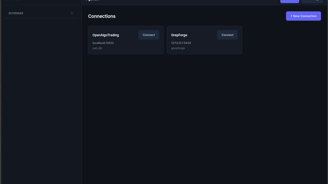 PgCraft PostgreSQL GUI screenshot